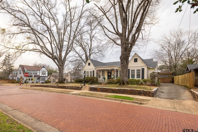 view of front of property with fence