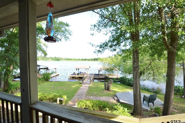 116 Piney Pt, Murchison, TX 75778 - dock with a water view and a yard