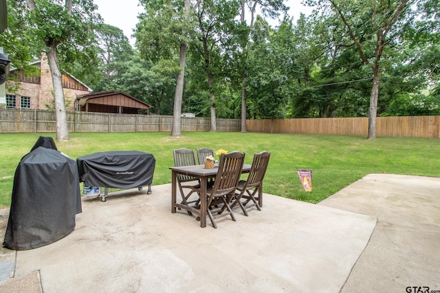 view of patio featuring grilling area