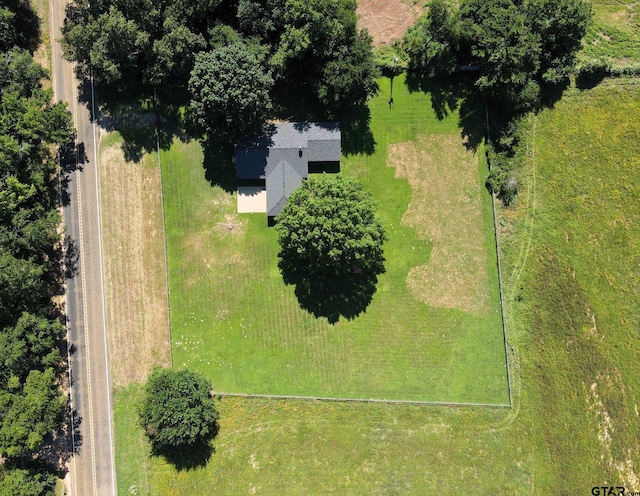 aerial view featuring a rural view