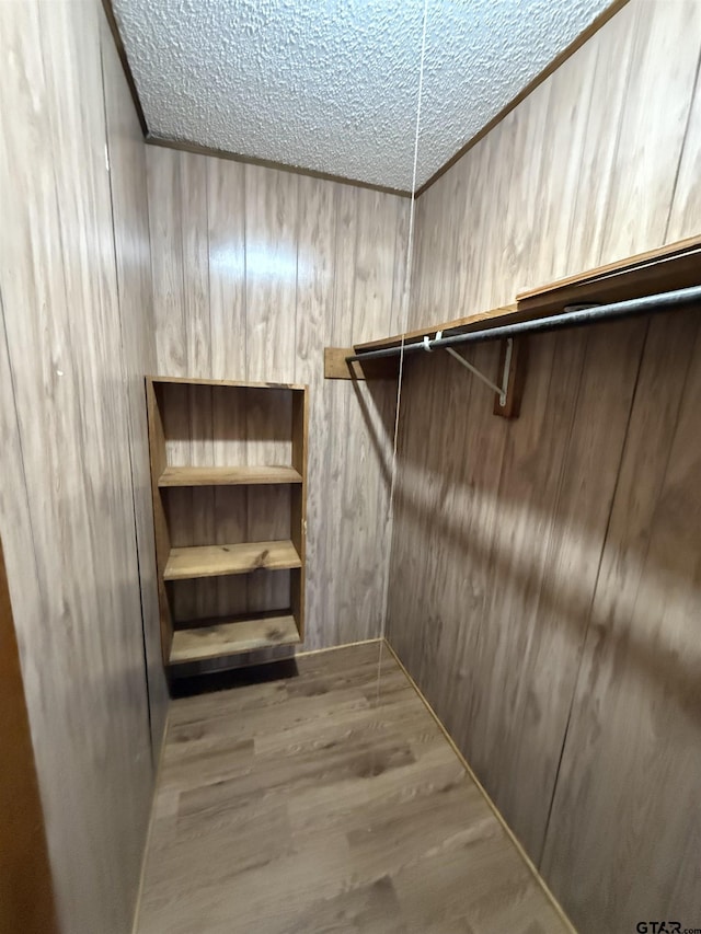 spacious closet with hardwood / wood-style flooring