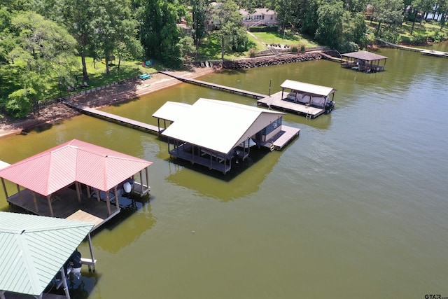 17044 Deer Run Dr, Bullard, TX 75757 - dock featuring a water view, view of scattered trees, and boat lift