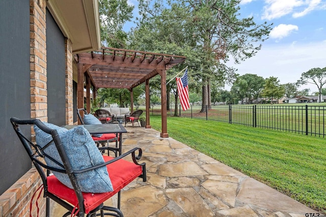 view of patio / terrace with a pergola