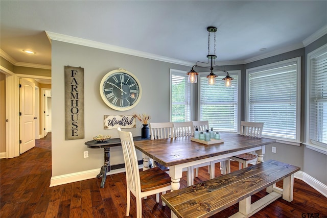 356 County Road 1439, Sulphur Springs, TX 75482 - dining area with baseboards, a wealth of natural light, and ornamental molding