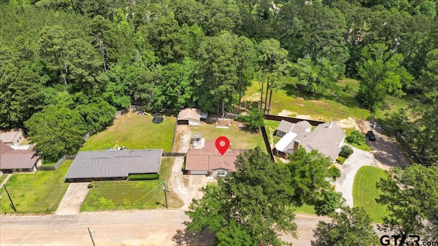 303 Westwood Dr, Troup, TX 75789 - aerial overview of property's location with a forest
