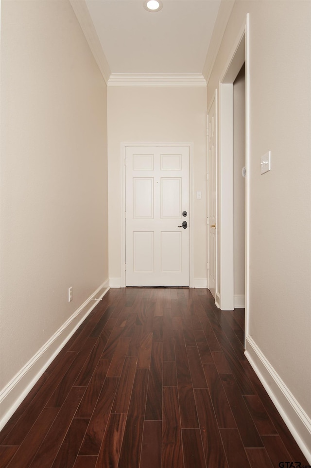 hallway with ornamental molding