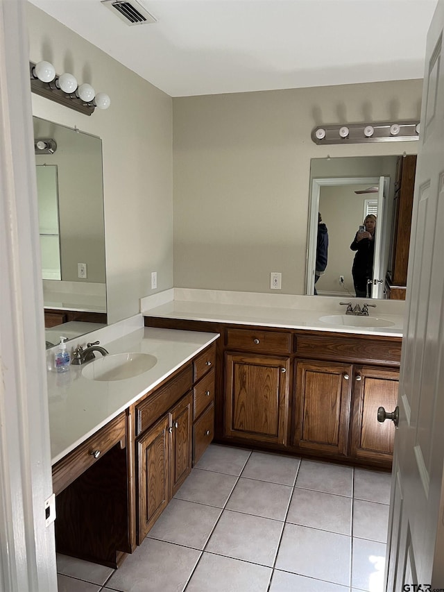 bathroom featuring vanity and tile patterned floors