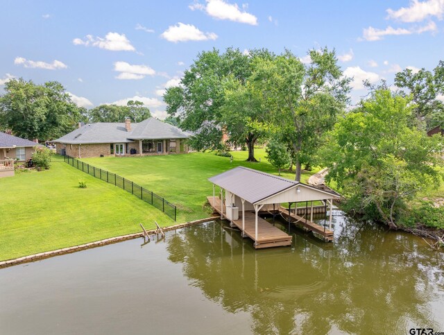 215 S Bay Dr, Bullard, TX 75757 - dock area with boat lift and a water view