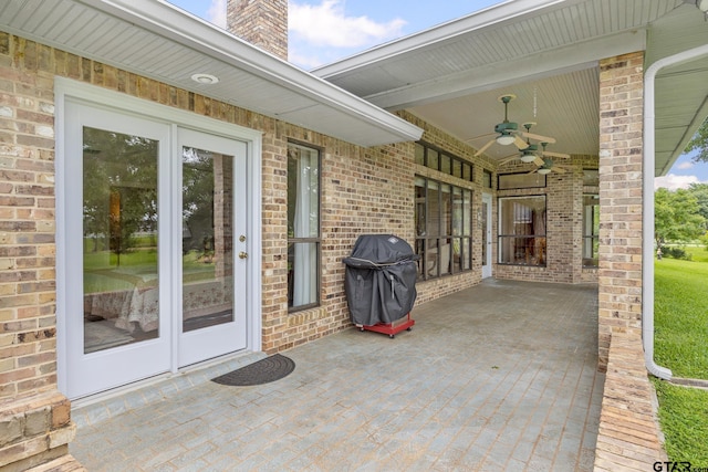 215 S Bay Dr, Bullard, TX 75757 - view of patio / terrace with ceiling fan and area for grilling