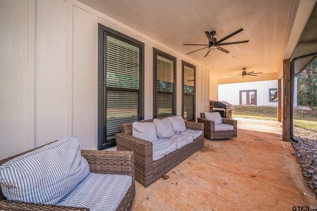24579 Crk 4117, Frankston, TX 75763 - view of patio / terrace featuring a ceiling fan and area for grilling