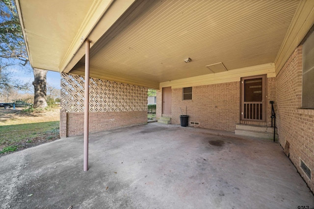 view of patio featuring a carport