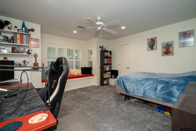 431 Gifford St, Rusk, TX 75785 - carpeted bedroom featuring recessed lighting and ceiling fan