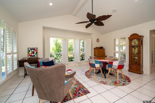431 Gifford St, Rusk, TX 75785 - dining area with healthy amount of natural light, light tile patterned floors, ceiling fan, and recessed lighting