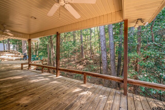 431 Gifford St, Rusk, TX 75785 - wooden terrace with ceiling fan