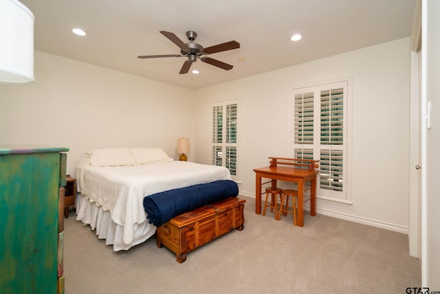 431 Gifford St, Rusk, TX 75785 - bedroom with recessed lighting, carpet, and a ceiling fan