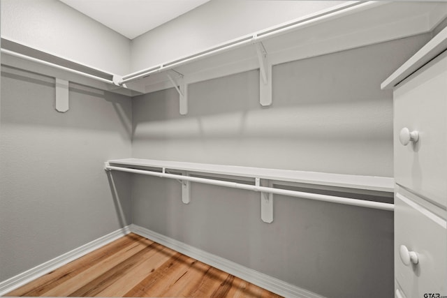 walk in closet featuring light wood-style floors