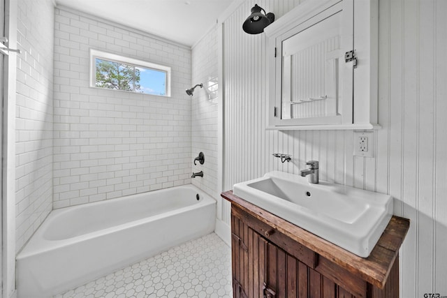 full bath with shower / tub combination and vanity