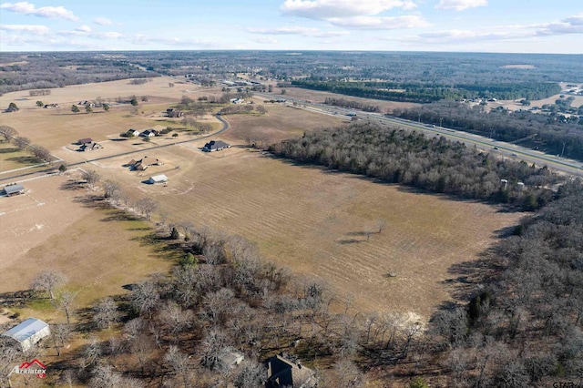 drone / aerial view with a rural view