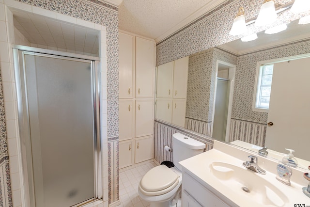 102 King Henry Rd, Scroggins, TX 75480 - full bath with wallpapered walls and a stall shower