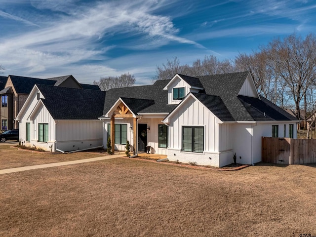 view of modern inspired farmhouse