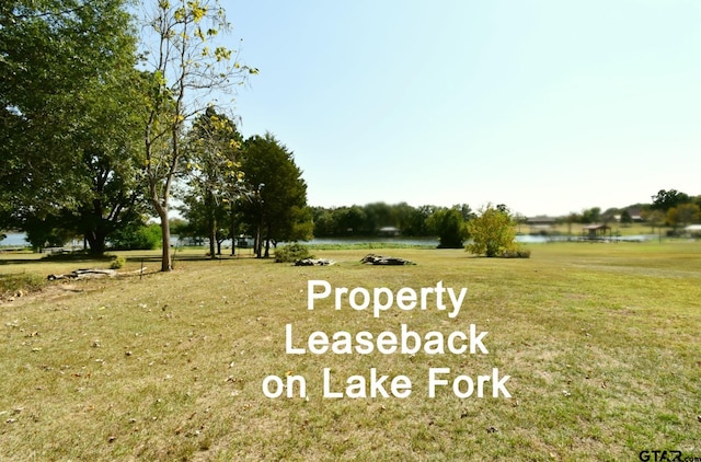 view of community featuring a yard and a water view