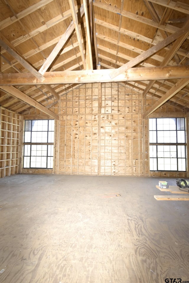 misc room featuring vaulted ceiling