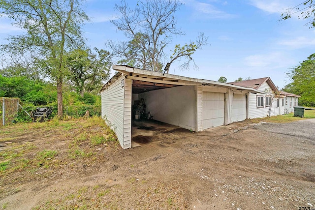 view of garage