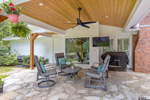 312 Savannah Dr, Tyler, TX 75703 - view of patio with grilling area and a ceiling fan