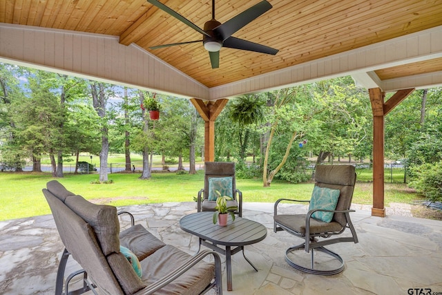 312 Savannah Dr, Tyler, TX 75703 - view of patio / terrace featuring a ceiling fan and view of scattered trees