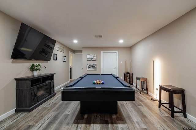 765 Rs County Road 3410, Emory, TX 75440 - rec room featuring light wood finished floors, recessed lighting, and billiards