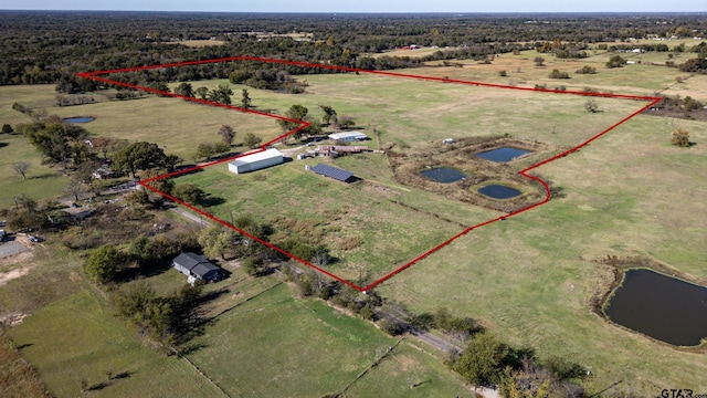 765 Rs County Road 3410, Emory, TX 75440 - overview of rural landscape with property parcel outlined