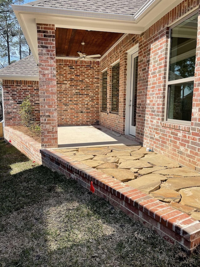 view of patio / terrace with ceiling fan