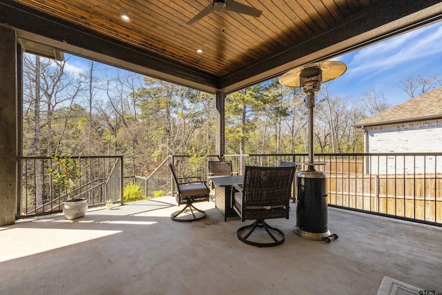 view of patio / terrace featuring ceiling fan