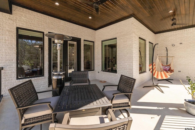 view of patio / terrace with an outdoor hangout area and ceiling fan