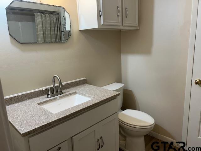 bathroom with toilet and vanity