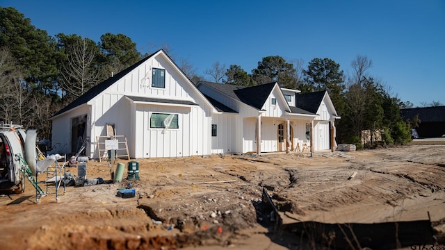 view of modern inspired farmhouse