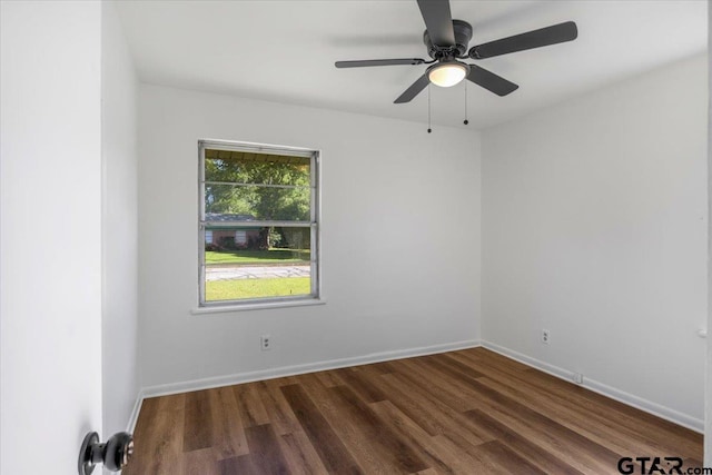 1612 Woodland Hills Dr, Tyler, TX 75701 - empty room with dark wood-style floors and ceiling fan