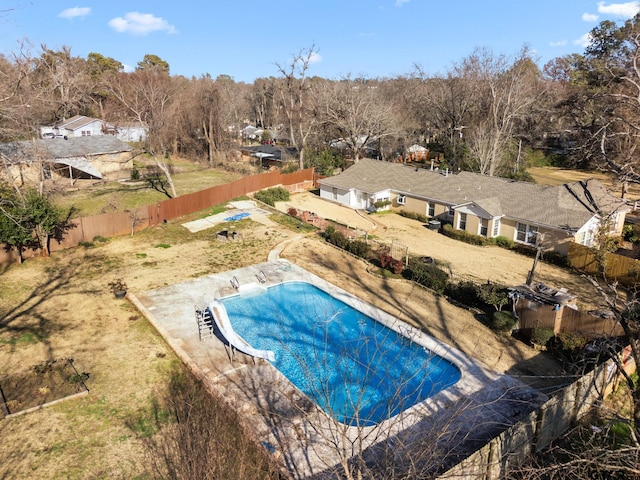 view of pool featuring a water slide