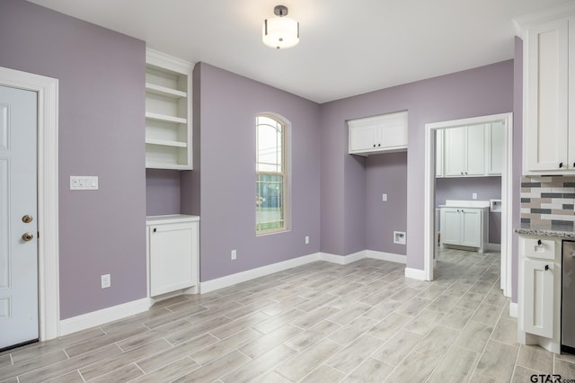 interior space with light hardwood / wood-style flooring