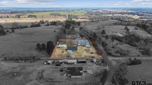 bird's eye view featuring a rural view