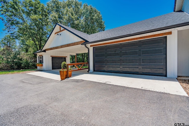 view of garage