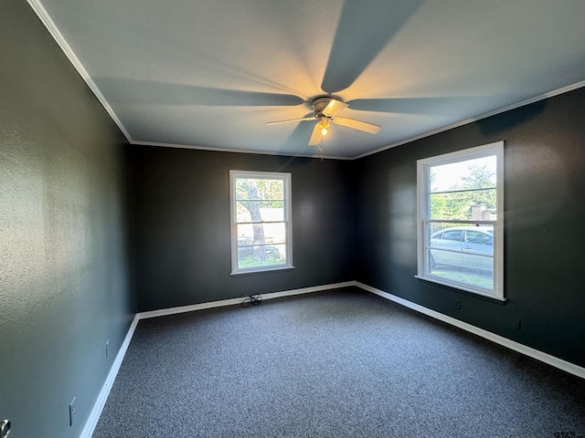 1725 S Mahon Ave, Tyler, TX 75701 - empty room with carpet, ornamental molding, and ceiling fan