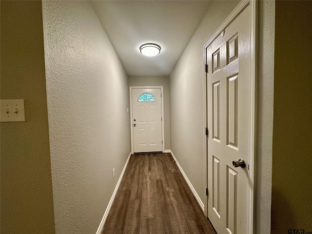 entryway with dark hardwood / wood-style floors