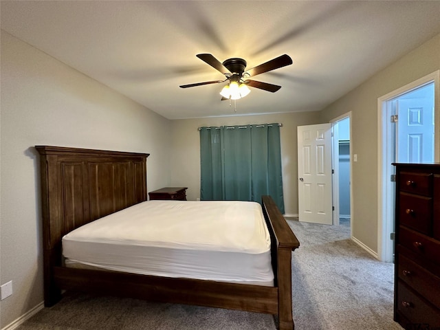 bedroom with carpet and ceiling fan