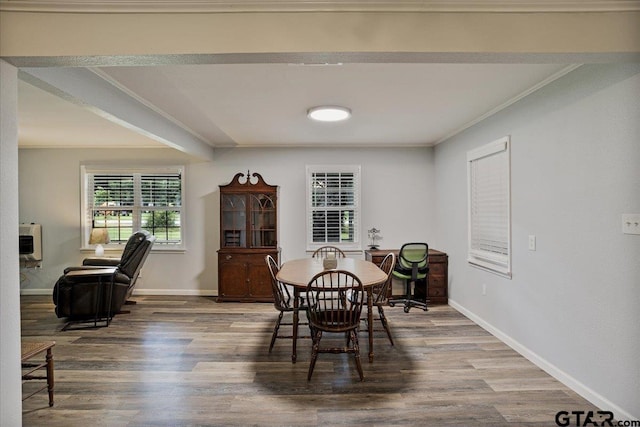3268 Farm Rd Unit 1487, Bogata, TX 75417 - dining room featuring ornamental molding and wood finished floors