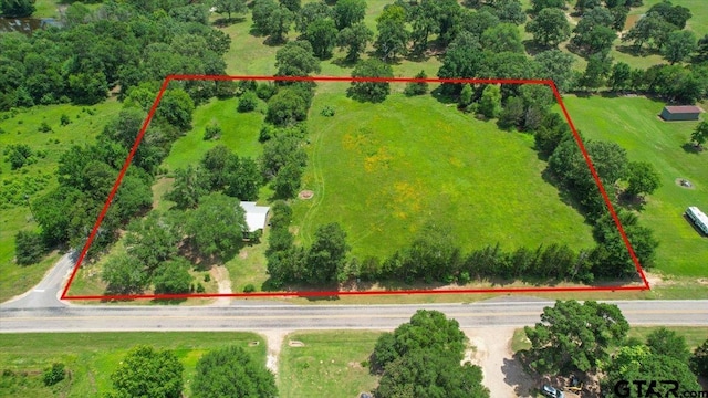 3268 Farm Rd Unit 1487, Bogata, TX 75417 - aerial view of property and surrounding area featuring property parcel outlined