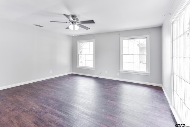 620 Dulse St, Tyler, TX 75701 - spare room with ceiling fan and dark wood-style floors