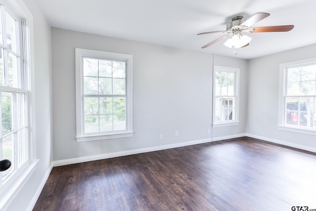 620 Dulse St, Tyler, TX 75701 - spare room with dark wood-style flooring and ceiling fan