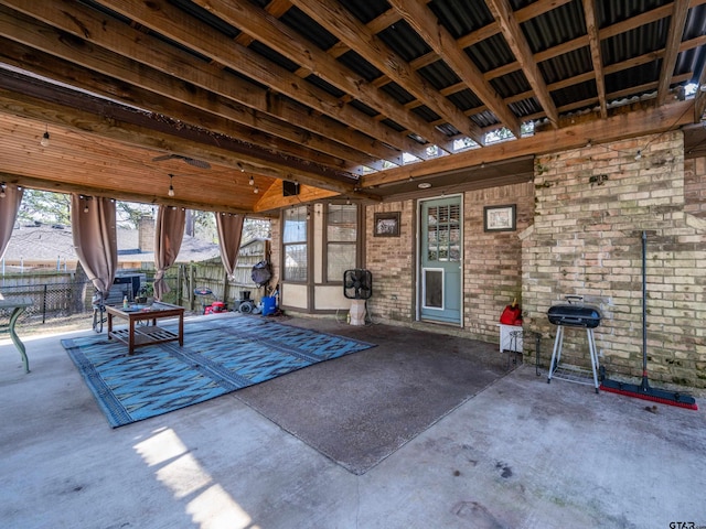 view of patio / terrace featuring a grill