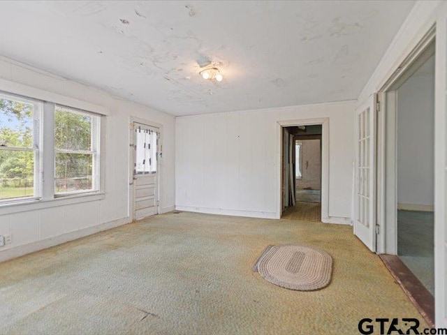 interior space featuring carpet